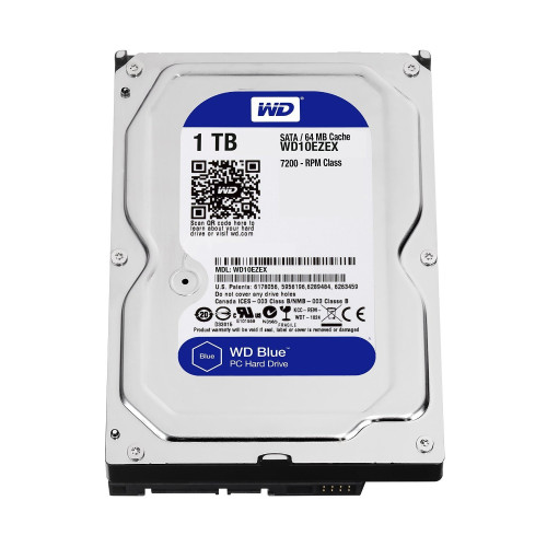 WESTERN DIGITAL 1TB Blue Desktop Hard Disk Drive - 7200 RPM SATA 6Gb/s 64MB Cache 3.5 Inch - WD10EZEX